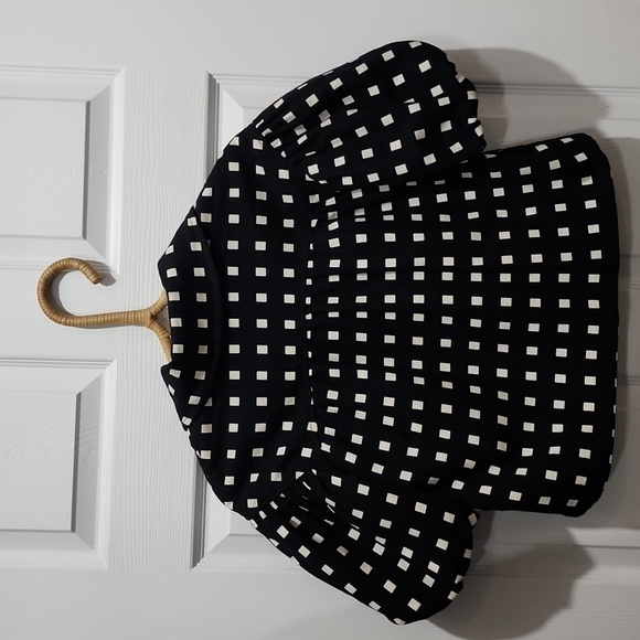 Tibi black with white squares pattern size 0 - Picture 3 of 4